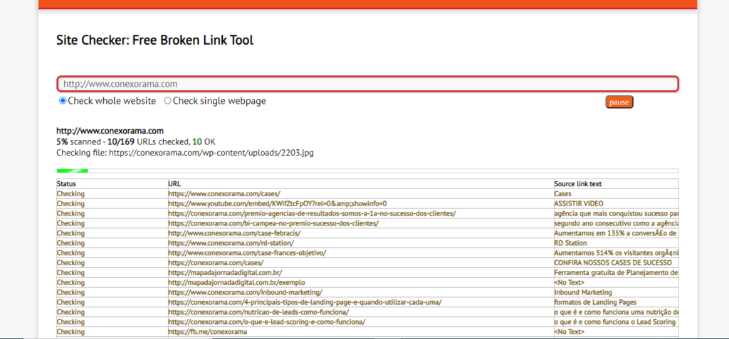 Print do site Dead Link Checker