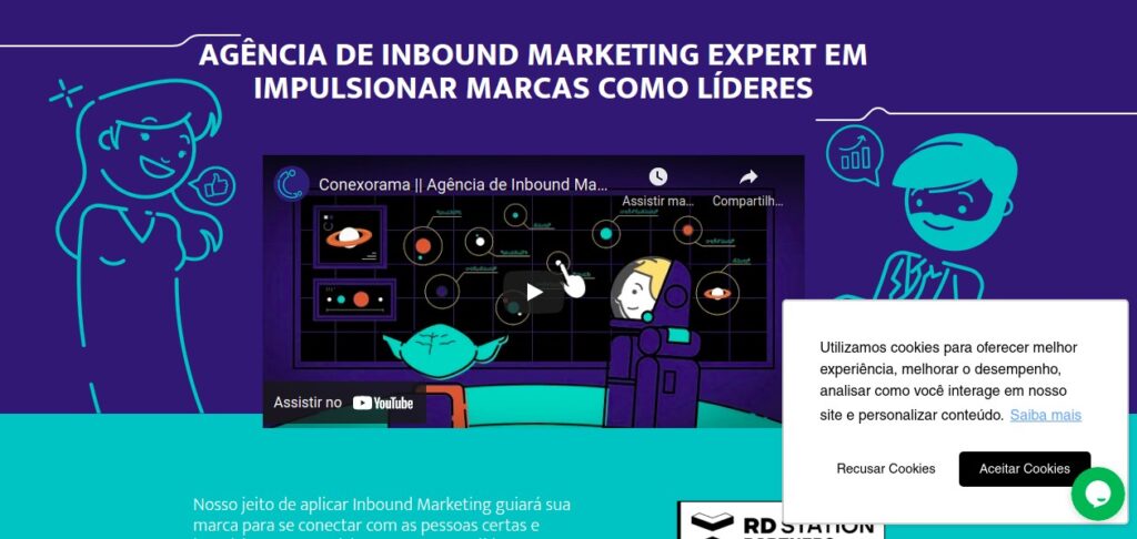 Aviso sobre a LGPD no site da Conexorama
