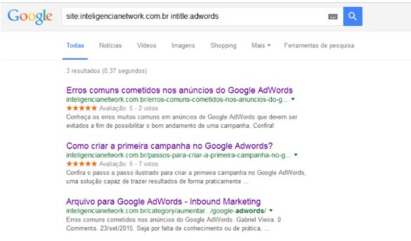 Utilizar comando Intitle no Google
