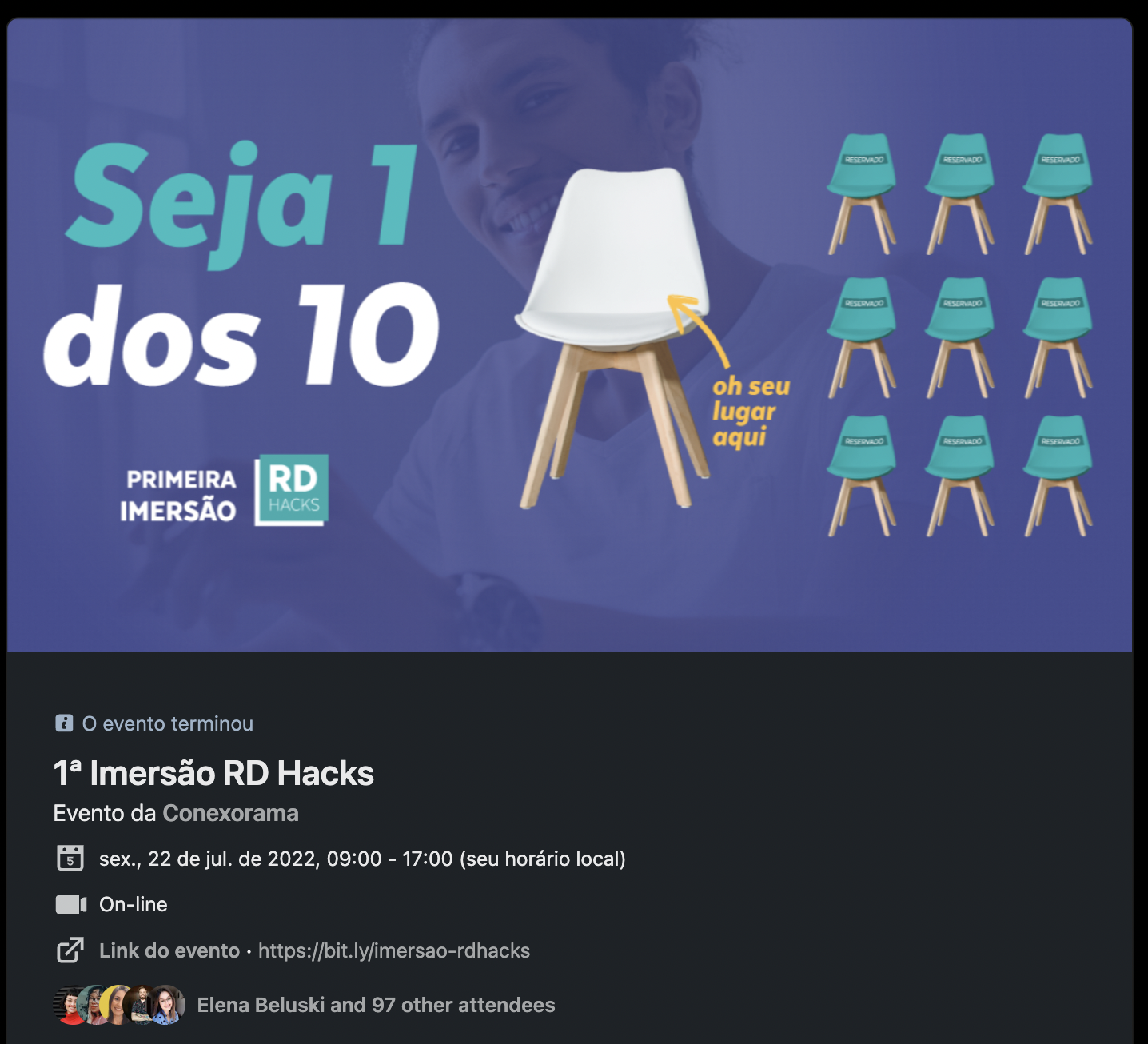 Captura de tela eventos company page