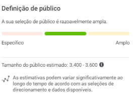 Print mostra o indicador de definição de público
