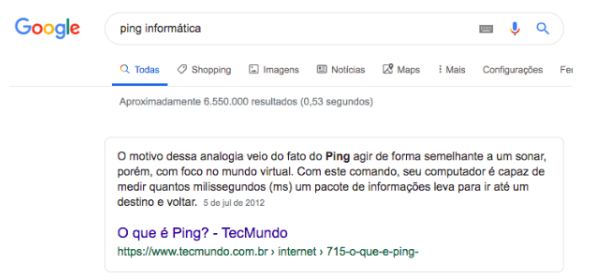 O que é Ping na informática?
