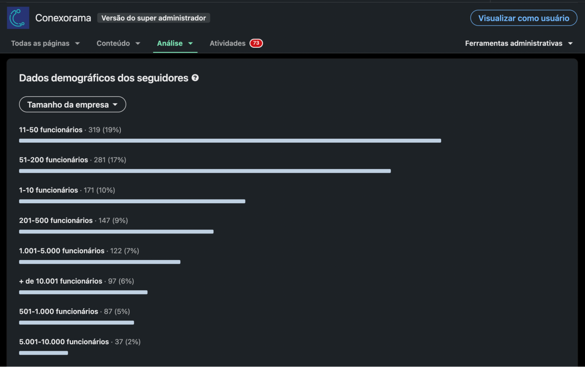 Captura de tela company page