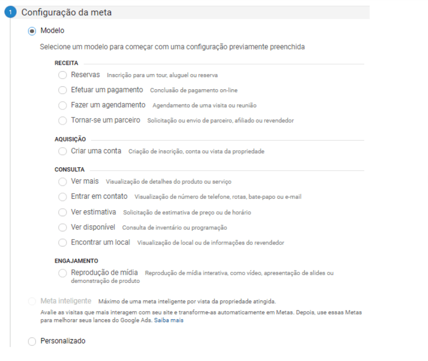 Configuração da Meta no Analytics