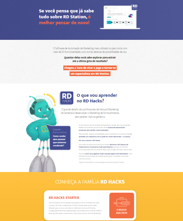 Captura de tela Landing Page RD Hacks