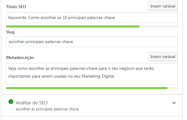 Captura de tela titulo Yoast SEO